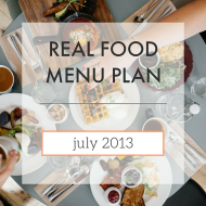 Menu Plan // July 2013