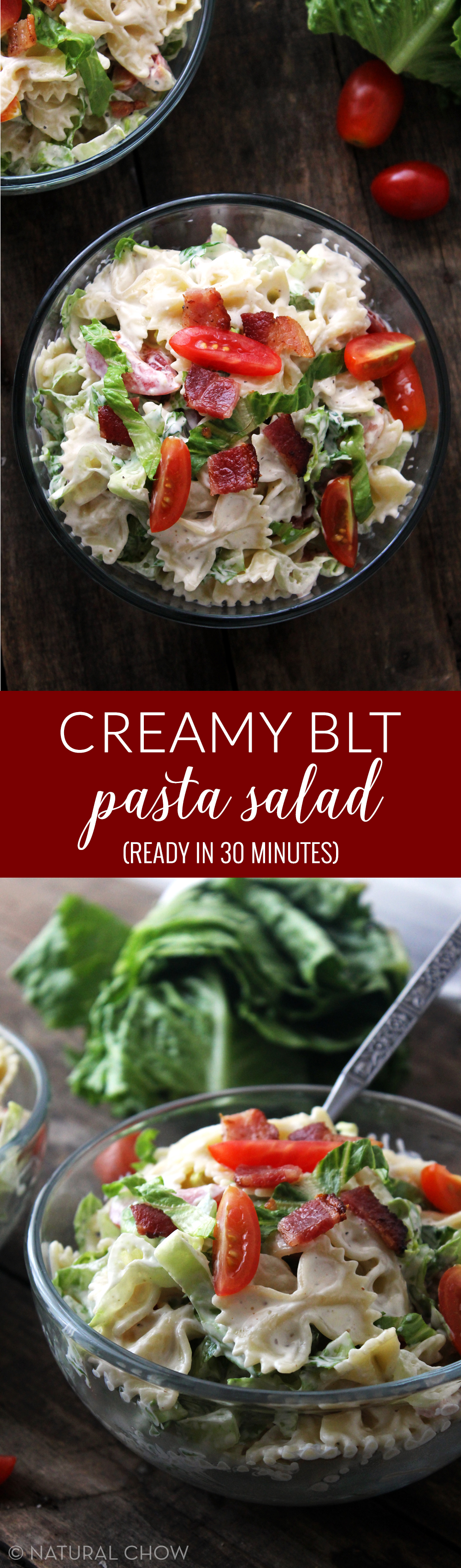 Light and creamy BLT pasta salad, ready in 30 minutes! Made with simple, fresh ingredients, every bite is packed with summery flavor.