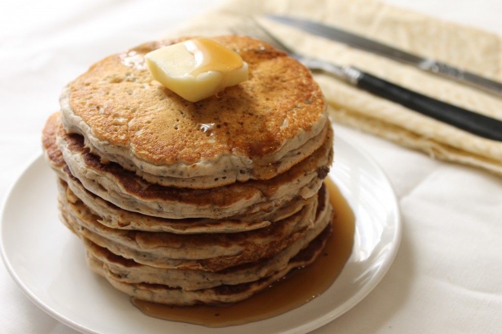 Whole Wheat Vegan Chia Seed Pancakes | Natural Chow | http://naturalchow.com