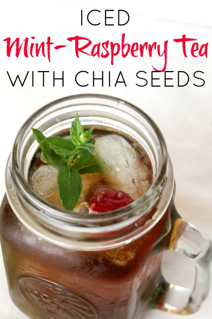Iced Mint-Raspberry Tea with Chia Seeds | Natural Chow | http://naturalchow.com