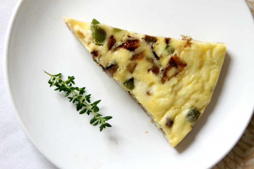 Mushroom, Goat Cheese and Herb Frittata | Natural Chow | http://naturalchow.com