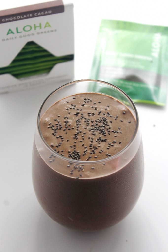 Packed with nutrients and superfoods, this chocolate banana superfood smoothie is super rich, creamy, and delicious. It's incredibly easy to make and is even vegan and gluten free.