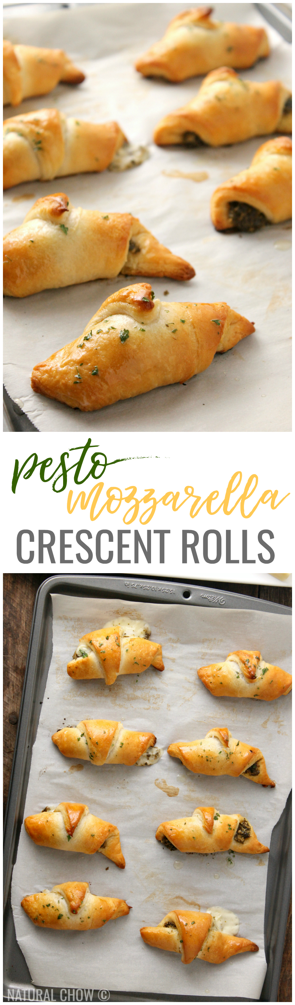 These cheesy, buttery pesto mozzarella crescent rolls are a low-stress, low-mess appetizer. Perfect for parties, holiday get-together's, or even just weeknight dinners!