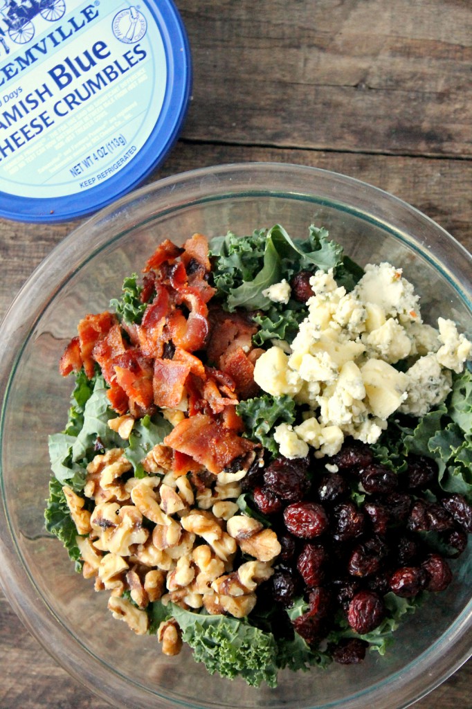 Made with just a few simple ingredients and drizzled with vinaigrette dressing, this Blue Cheese Bacon Kale Salad is full of delicious Greek flavors!