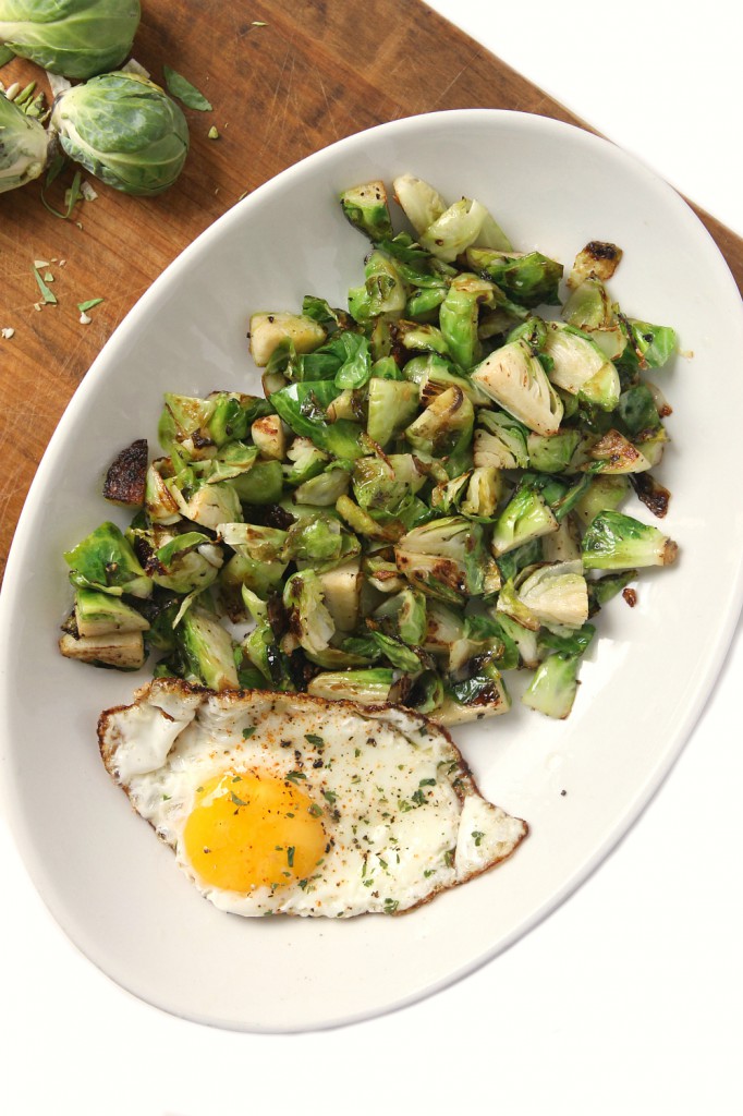 These brussels sprouts and eggs are a simple and savory breakfast you can make in less than 10 minutes, perfect for busy mornings!
